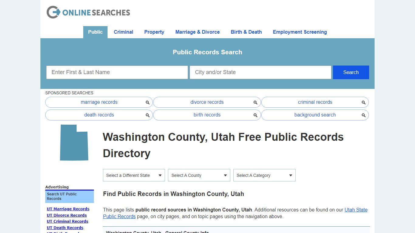 Washington County, Utah Public Records Directory